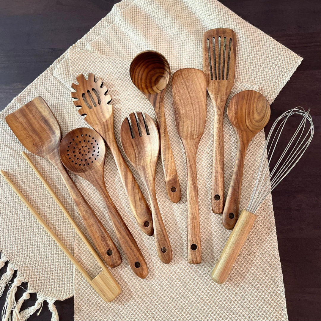 Natural Teak Wood Kitchen Set