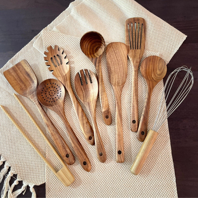 Natural Teak Wood Kitchen Set