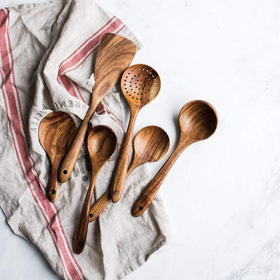 Natural Teak Wood Kitchen Set